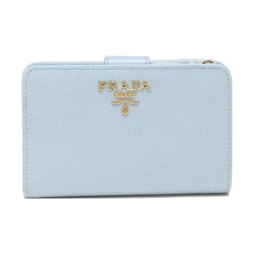 PRADA Saffiano кожа кошелек маленький женский светло-синий