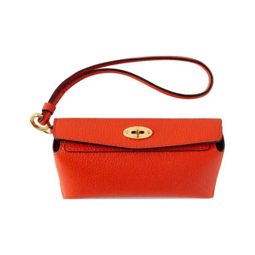 Mulberry Коровья кожа Клатч Чехол для очков Маленький Женские Кораллово-оранжевый