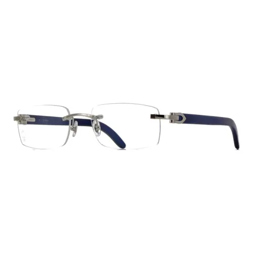 Cartier Металл Прямоугольные Оправы для Очков Унисекс Синий
