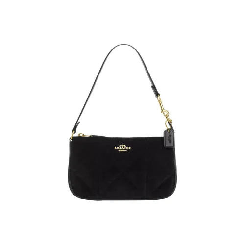 COACH Nolita Вельветовая Сумка через плечо Сумка Сумка через плечо Женская Золото и Черный