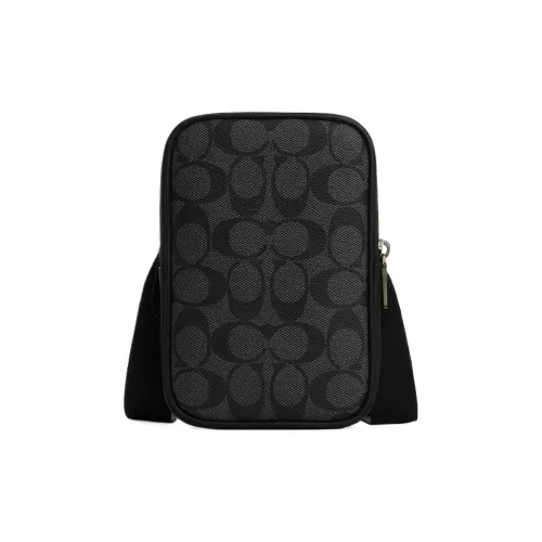 COACH ПВХ с коровьей кожей Camera Сумка Сумка через плечо Мини Унисекс Черный