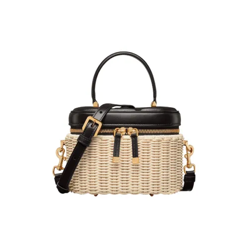 DIOR Wicker с коровьей кожей сумка через плечо маленькая сумка женская черный и натуральный