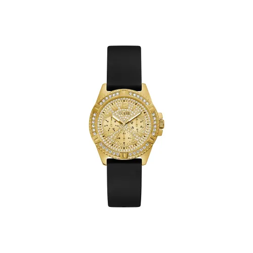 GUESS Women's Watch Кварцевый механизм силиконовый ремешок 36 мм золотой циферблат