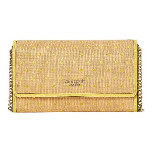 Kate Spade Roulette Рафия Эффект макияжа Одно плечо Через плечо Клатч Женский Желтый