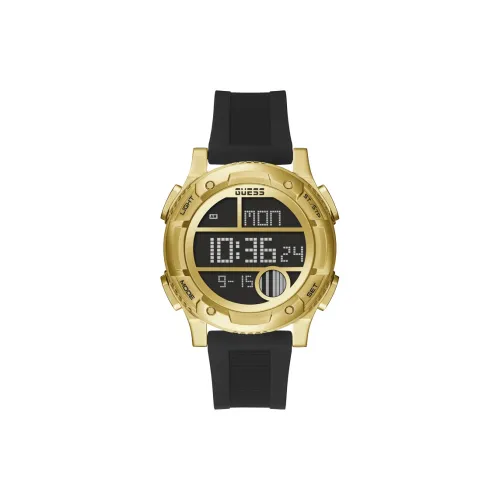 GUESS Gales Наручные часы Кварцевый механизм Силиконовый ремешок 44,5 мм Черный циферблат Мужские часы GW0272G2