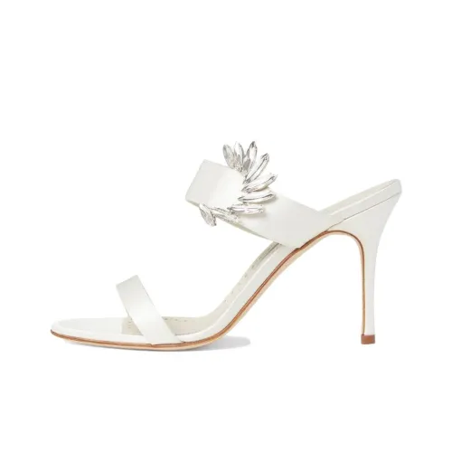 MANOLO BLAHNIK Резина Слипоны Женские Экрю