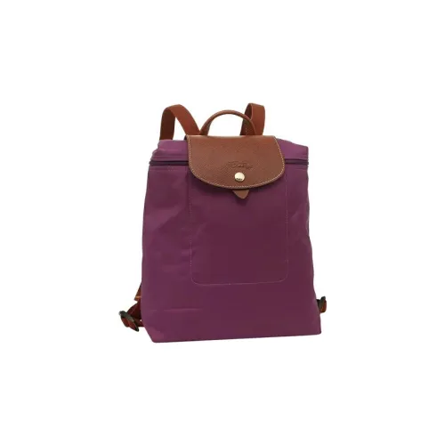 LONGCHAMP Le Pliage Переработанный Холст Рюкзак Средний Женский Фиолетовый