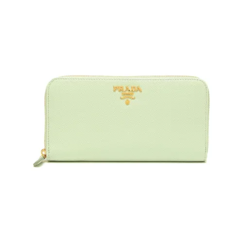 PRADA Кожа Кошелек Женские Аква Зеленый