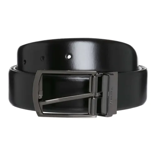 CK Calvin Klein Однотонный Emblem Буква Украшение Шпилька Кожаные ремни Мужской Черный