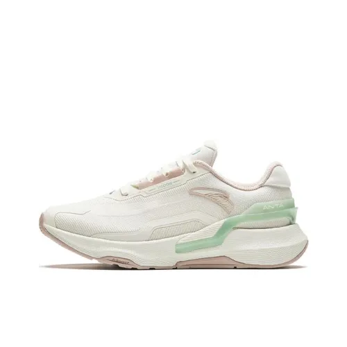 ANTA Burning Рафинированный Износостойкий Противоскользящий Низкий Топ Беговые кроссовки Женские Белый Зеленый