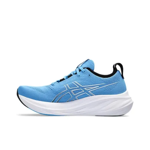 Asics Gel Nimbus 26 Амортизация Износостойкий Низкий Топ Беговые кроссовки Мужские Светло-синие