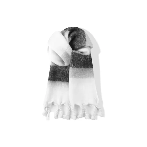 Xuan Tang Вязаные шарфы Унисекс Черный Белый Цветовая схема