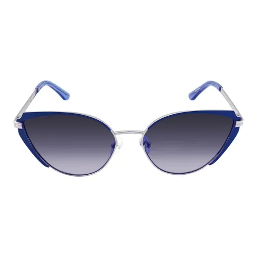 GUESS Металл Кошачий глаз Солнцезащитные очки Женские Серебристый