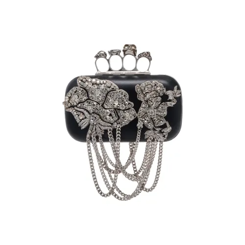 Alexander McQueen Телячья кожа Одно плечо Через плечо Клатч Женский Черный