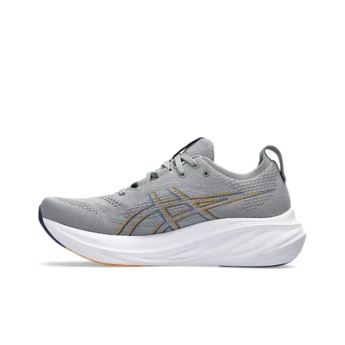 Asics Гель Nimbus 26 Амортизация Износостойкий Низкий Топ Марафон Тренировки Race Беговые кроссовки Мужской Желто-серый