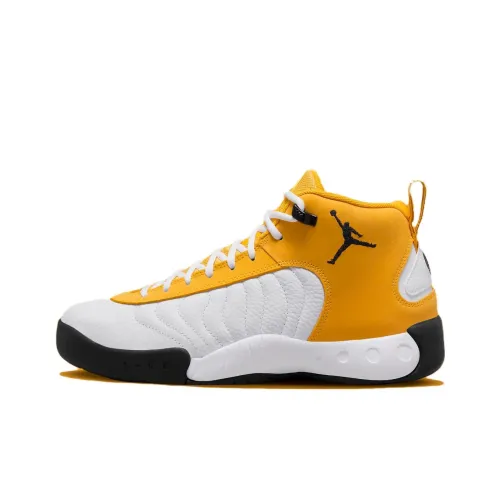 Jordan Jumpman Pro Устойчивый к истиранию MID Топ Винтажные баскетбольные кроссовки Мужской Желтый Белый