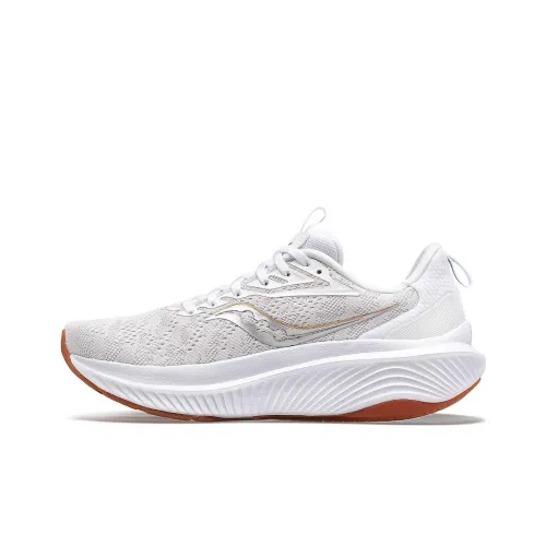 Saucony Echelon 9 Амортизация Износостойкий Низкий Топ Беговые кроссовки Женские Белый Коричневый