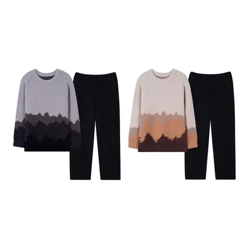 Sha Qian Пижамный комплект Осенний и Зимний Унисекс