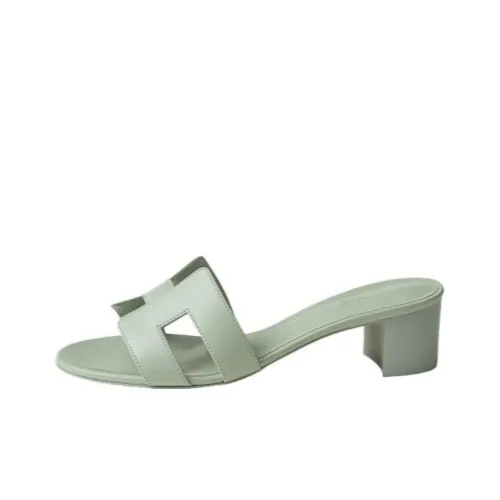 HERMES OASIS Слипоны 5 см Женские Зеленые