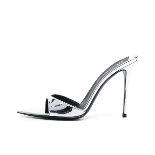 Giuseppe Zanotti GZ Intriigo Натуральная кожа Слипоны Женские Серебристые