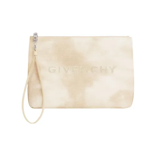 Givenchy Хлопок Холст Сумка Клатч Большая Женская Пыльно-Золотая