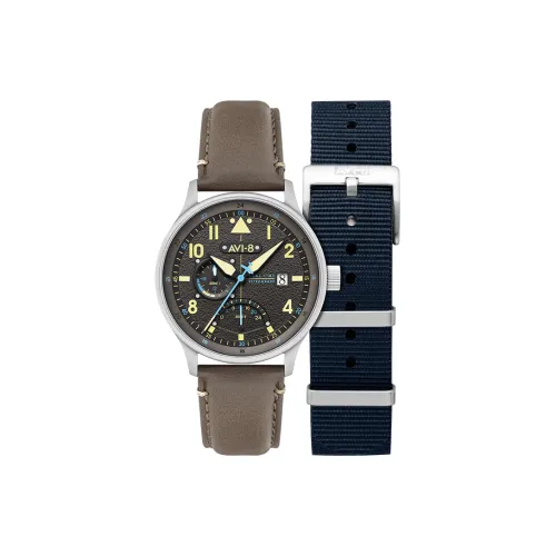 AVI 8 Кварцевый механизм Мужские часы HAWKER HURRICANE 44мм*44мм*14мм Серый