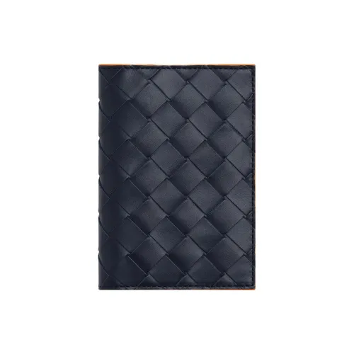 Bottega Veneta Intrecciato Коровья кожа Держатель для паспорта Мужской Космический синий Папайя