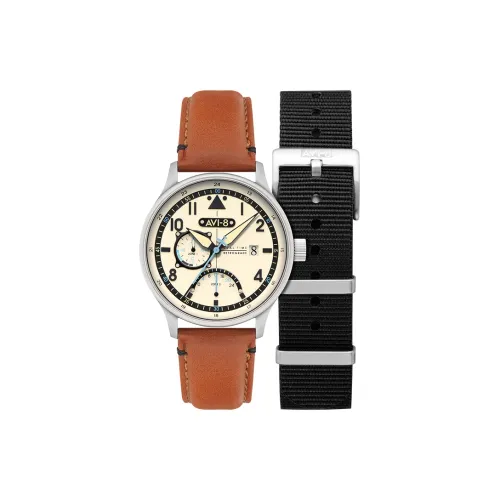 AVI 8 Кварцевый механизм Мужские часы HAWKER HURRICANE 44mm*14mm Бежевые