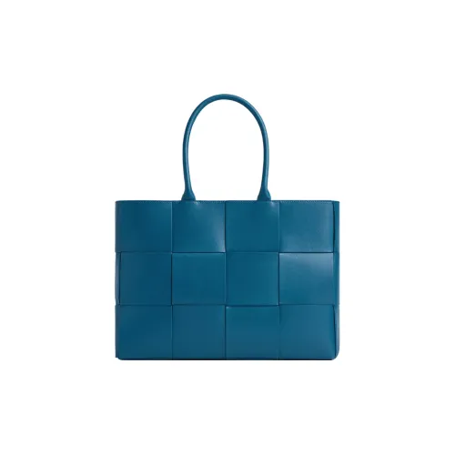 Bottega Veneta Arco Телячья кожа Тоут Сумка Сумка для покупок Сумка среднего размера Мужская Deep Pacific