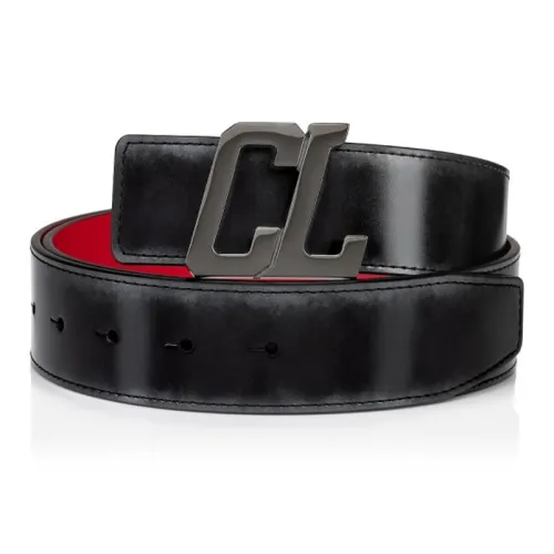 CL LUBOTING Металл Буква Плавная Застежка Кожаные Ремни Мужской Черный Ширина 4CM