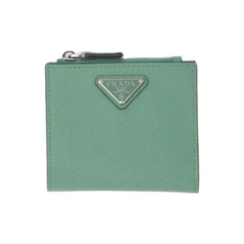PRADA Saffiano кожа кошелек мужской Salvia ROOTS зеленый