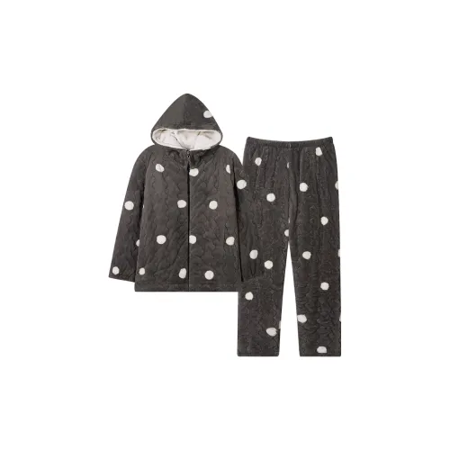 Sha Qian Пижамный комплект Зимний Женский Серый