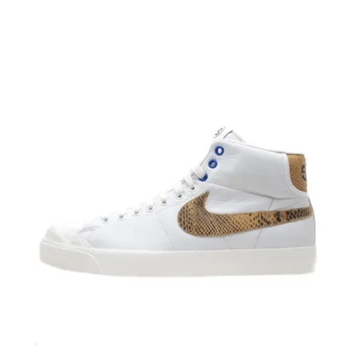 Stussy x Nike All Court Slip Resistant Abrasion Resistant High Top Скейтборд Кроссовки Unisex Белый