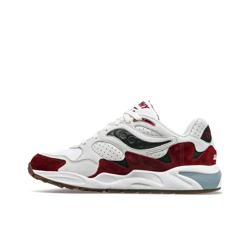 Saucony Grid Shadow 2 Амортизация Износостойкий Низкий Топ Беговые кроссовки Унисекс Белый Красный