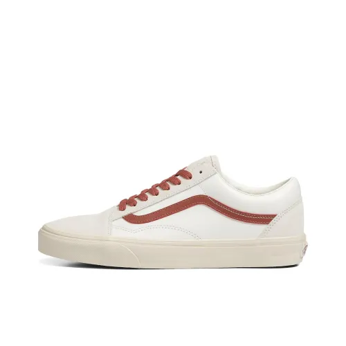 Vans Old Skool Collection Винтаж POP Низкие Кроссовки для скейтбординга Унисекс Белый Красный