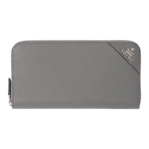 PRADA Saffiano Кожа Кошелек Мужской Светло-Серый