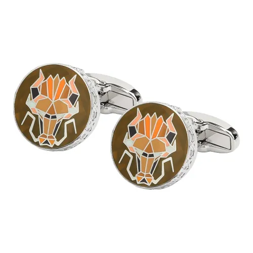 MUSTKOO Медный, Галванизированная Белая Сталь, Запонки с Заполненной Эмаллю, Мужской