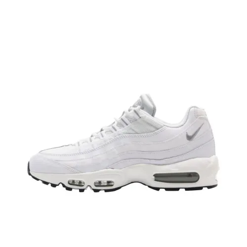 Nike Air Max 95 Износостойкий и Легкий Низкий Топ Casual Унисекс Белый Серый
