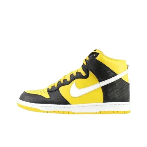 Nike Dunk High Устойчивые к истиранию Дышащие Высокие Кроссовки для скейтбординга Унисекс Желто-черные
