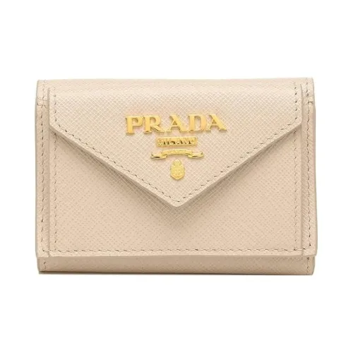PRADA Saffiano кожа кошелек мини женский бежевый
