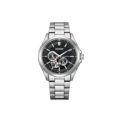 CITIZEN Автоматический Ручной Механизм Механизм Нержавеющая Сталь Ремешок Часы Мужские Черный Циферблат