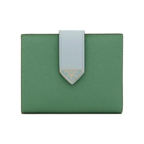 PRADA Кожа Кошелек Маленький Женский Зеленый и Синий