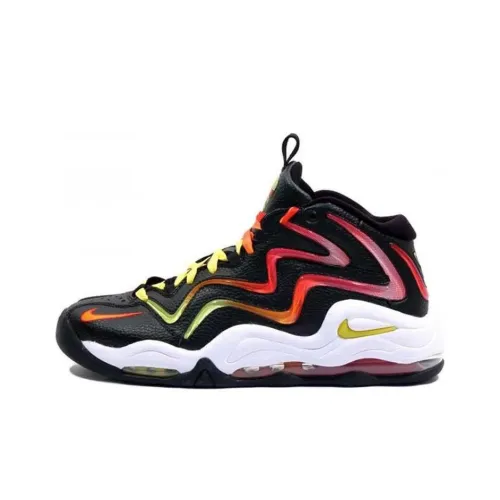 Nike Air Pippen Амортизация Износостойкий MID Топ Винтажные баскетбольные кроссовки Мужской Черный Многоцветный