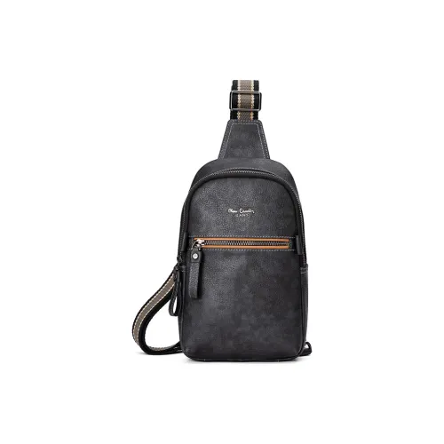 PIERRE CARDIN Корова Кожа и Нейлон Слинг Сумка Мужская Черный Серый