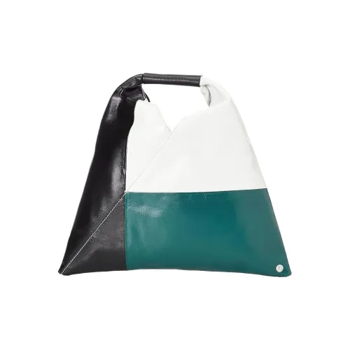 MM6 MAISON MARGIELA Кожа Треугольная Сумка Плечевая Сумка Мини Сумка Женская Черная Белая и Зеленая Gable