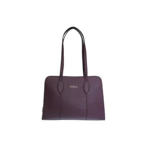 Furla Vittoria Кожа Тоут Сумка Сумка для покупок Сумка на плечо Сумка среднего размера Женская Темное вино