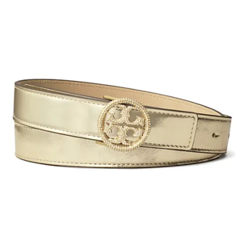 TORY BURCH Двойной Sided Украшение Плавная пряжка Кожаные ремни Женские Золотой Ширина 2,54 см