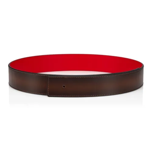 CL LUBOTING Letter Logo Кожаные ремни Мужской Коричневый Ширина 4CM