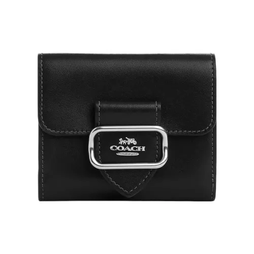 COACH Morgan Утонченный Телячья кожа Кошелек Маленький Женские Черный