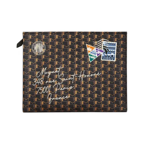 Moynat Монограмма Холст Клатч Унисекс Углеродная Бронза